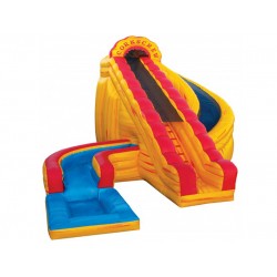 22ft Corkscrew Fire Slide With Pool 22ft Corkscrew Fire Slide With Pool