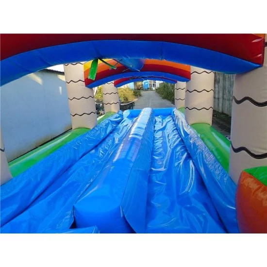 Inflatable Dual Lane Tropical Water Slide Inflatable Dual Lane Tropical Water Slide