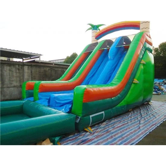 Inflatable Dual Lane Tropical Water Slide Inflatable Dual Lane Tropical Water Slide